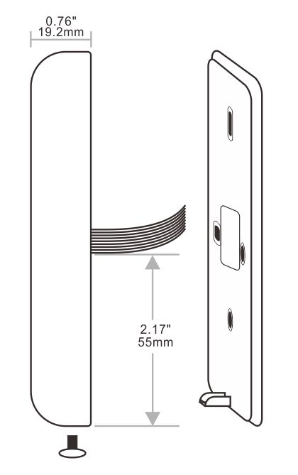 金属门禁读卡器侧面图